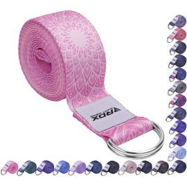 RDX 8ft Yoga Strap with D-Ring Buckle, Durable Polyester Cotton Adjustable Belts for Stretching Pilates Dance Gymnastics Fitness Holding Poses Flexibility Physical Therapy, Home Gym Exercise Workout