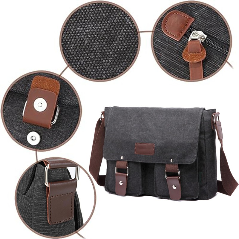 XFLYP Messenger Bag Mens, Men Shoulder Bags Canvas Satchel Cross