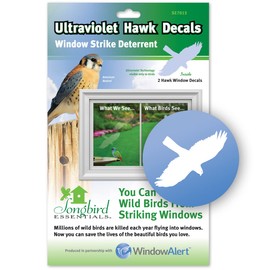 Songbird Essentials WindowAlert Hawk Anti-Collision Decal (SE7015) - UV-Reflective Window Decal to Protect Wild Birds from Glass Collisions - Made in The USA