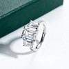 Bo.Dream Promise Rings for Her, 5ct Emerald Cut 3-Stone Cubic