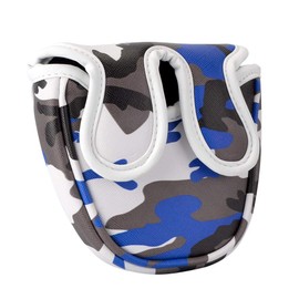 GOOACTION Camo Golf Club Center Shaft Mallet Putter Cover Magnetic Closure Camouflage Blue Pattern Putter Headcover