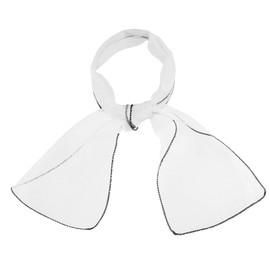 sourcing map Women's Summer Transparent Thin Organza Scarf Solid Bandana Colour Hair Belt Tie, White