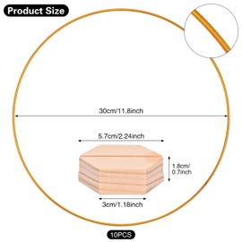 DearCal Metal Floral Hoops with 10 PCS Place Card Holders,Metal Wreath Ring,Wreath Hoop,30 CM Metal Floral Hoop for Wedding,Wall Hanging Crafts