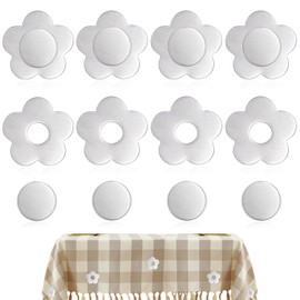 TUZHE Pack of 8 Tablecloth Weights Outdoor Extra Heavy Magnetic Tablecloth Clip Stainless Steel Table Cloth Weight Curtains Weighted (Flower)