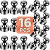 16 Pcs Fridge Magnets, Small Strong Magnetic Push Pins, Black