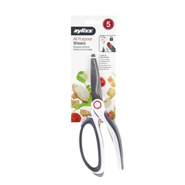 Zyliss E46500 All Purpose Shears, Plastic/Stainless Steel, Black/White, Heavy Duty Kitchen Scissors/Herb Scissors/Poultry Shears/Meat Scissors, Dishwasher Safe