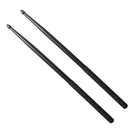 Nylon Drumsticks for Drum Set 5A Light Durable Plastic Exercise ANTI-SLIP Handles Drum Sticks for Kids Adults Musical Instrument Percussion Accessories (Black)