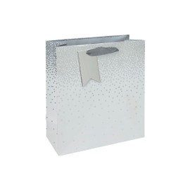 Eurowrap White Stars Ombre Gift Bag With Gift Tag - Gift Bag for Him, Her, Christmas, Weddings, Birthdays, Mother's Day - Birthday Gift Wrap Occasion Present - Medium Size