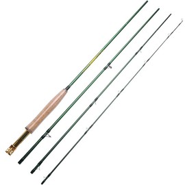 Sougayilang Fly Fishing Rod 4-Piece 9-Feet Lightweight Ultra Portable，Trout Salmon Outfit Travel Fishing Stainless Steel Guide Aluminum Reel Seat - Color: Sg4905 Green - 5wt 9'