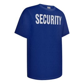 Uno Mejor Security T Shirts for Men Safety Work Shirt for Security Guard, Front Back Print T Shirts for Men, Supermarket, School, Meet ASIN, ABDX-Blue L