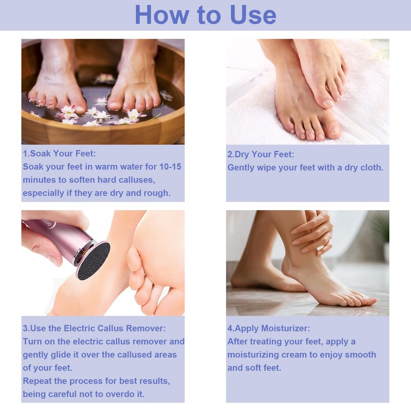 HayZBao Electric Foot File - High Torque,Callus Remover for Feet,Adjustable