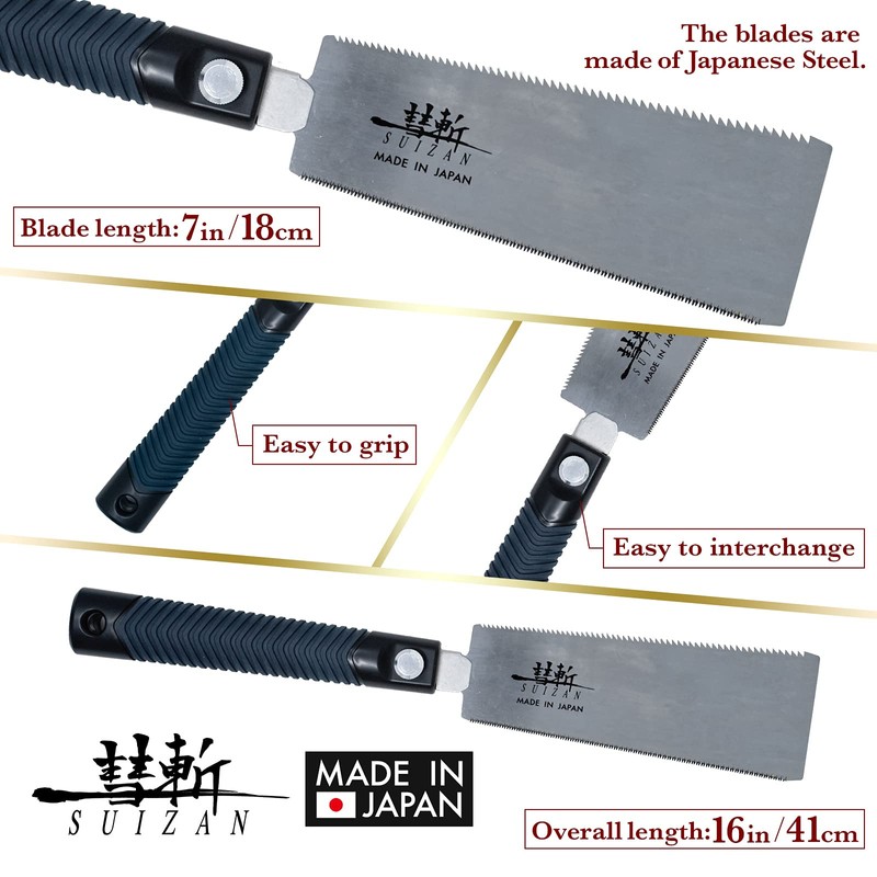 SUIZAN Ryoba Double Edge Saw 7" - Professional Japanese Pullsaw