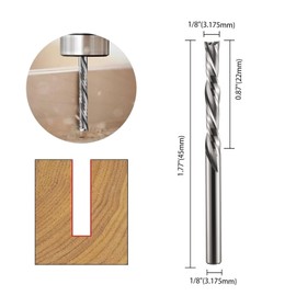 Downcut Spiral Router Bits 1/8 inch Shank, 1/8 inch Cutting Diameter ，3/4 inch Cutting Length,Solid Carbide CNC Router Bits End Mill for Wood Cut, Carving