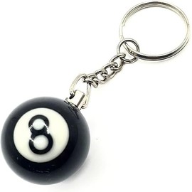 SquarezhenBo 8 Ball Keyring Black Pool Ball M Metal Accessories, dark