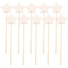 GSHLLO 10 Pcs Wood Star Wand Unfinished Wooden Princess Wands