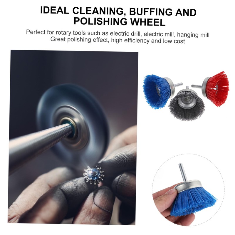 CIYODO 3pcs Polishing Wheel Brush for Furniture Grinding Removal and