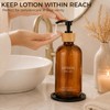 TBWIND 4 Pack 16oz Amber Glass Shampoo Dispenser Set with