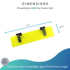 Glare Guard HyperBright Night Driving Visor, Replace Night Driving Glasses w/Anti-Glare Polarized Driving Visor for Headlight Glare Universal 14" x 3.25" fits Cars, Truck's SUV's & RV's, Made in USA