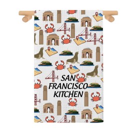 AATOP San Francisco Kitchen Towel San Francisco Kitchen Gift Kitchen Accessories San Francisco Souvenirs Tea Towel Dish Towel (SAN FRANCISCO KITCHEN 2U)