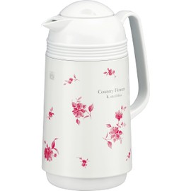 Peacock GHD-100 FLC Thermal Pot, Made in Japan, Glass, Thermos, Handy Pot, Heat Retention, Cold Retention, 3.2 gal (1.0 L), Country Flower