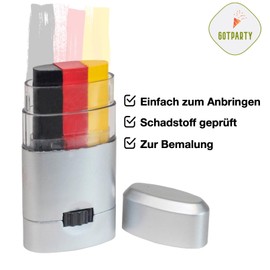 GOTPARTY 5 x Germany Make-Up Pen Fan Item - Black, Red and Gold Make-Up for Football Decoration and European Championship 2024 Party Decoration