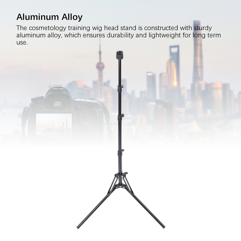 Wig Head Stand Tripod Aluminum Alloy Adjustable Height Portable Mannequin