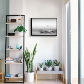 DCMVJHZV Framed Heart Drop Bathroom Wall Art Black and White Zen Bathroom Wall Art Yoga Meditation Picture Print Wall Decor Spa Room Bedroom Living Room Painting Wall Decorations(16"x24")