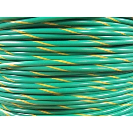 Copper Ground Wire MTW 8 Gauge AWG Green/Yellow Stripe 19 Strands 25' FT