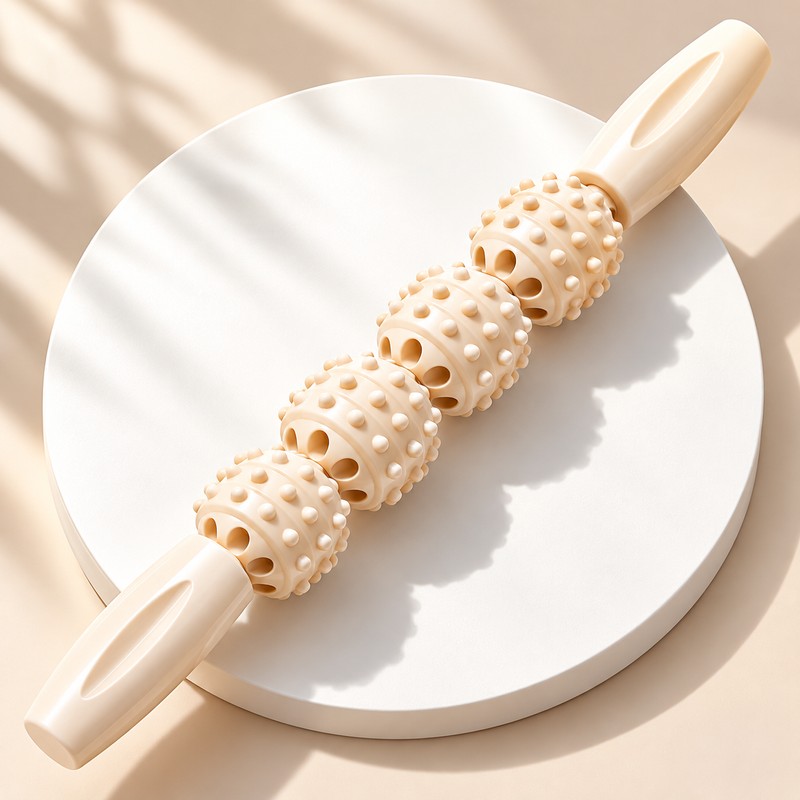 4-Wheel Massage Roller Stick for Legs, Back & Shoulders –