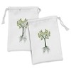 Ambesonne Nature Art Fabric Pouch Set of 2, Tree Motif