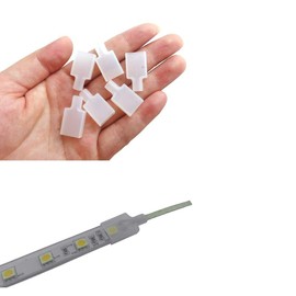MSDUSA 50 Pack Cable Cap with Adhesive for 10mm/0.39in Width IP67/IP68 Waterproof led Strip Light and Silicone Sleeve Waterproof Tape Light