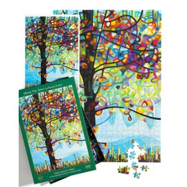 Art & Fable, Along The River by Mandy Budan, 500 Piece Fine Artwork Premium Adult Jigsaw Puzzle
