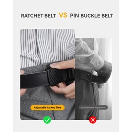 CHAOREN Belts for Men - Ratchet Leather Mens Belt 1 3/8" for Jeans - Fits Everywhere