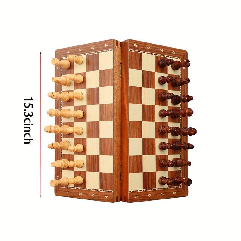 15-Inch Deluxe Chess Set – Foldable Tournament Board with Storage