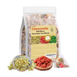 Chamomile Goji Berry Tea for Relaxation & Immune Support 24 Loose Leaf Teabags - Natural Detox Tea for Women & Men - 6 Herbal Ingredients with Lemongrass, Peppermint, Orange Peel and Calendula - Antioxidant Rich for Cleanse, Calming, Soothing Camomile, C