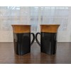 Royal Norfolk Brown/black Stoneware 14 oz Coffee Mugs Dinnerware Cups-Set