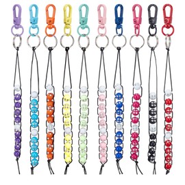 DELORIGIN 10pcs Golf Score Counter Beads 10 Colors Golf Crossover Bead Count Stroke Score Counter Rhinestone Beads Ornament with Clasp to Count Strokes for Novice Elderly to Remember Scores, Acrylic