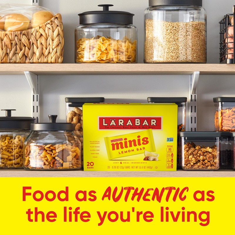 Larabar Minis, Lemon Bar, Vegan and Gluten Free Snacks, 20