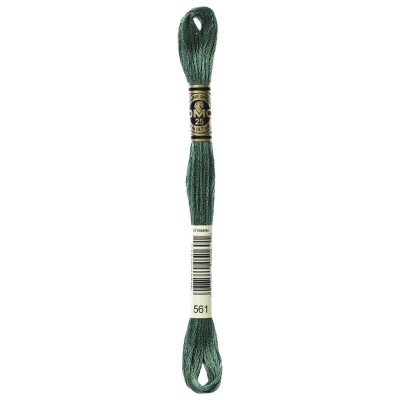 DMC 117-561 Six Stranded Cotton Embroidery Floss, Very Dark Jade,