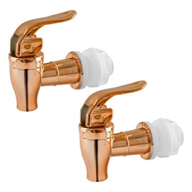 Biaungdo 2 Pcs Replacement Spigot for Beverage Dispenser, Rose Gold Push Style Beverage Dispenser Carafe Spigot Water Dispenser Replacement Spout Faucet
