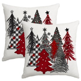 Artmag Christmas Pillow Covers 20x20 Inch Set of 2 Christmas Tree Decorative Throw Pillow Covers Winter Christmas Cushion Cases Decor for Home Couch Sofa