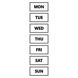 Days of The Week Magnets by DCM Solutions (Black Inverted)