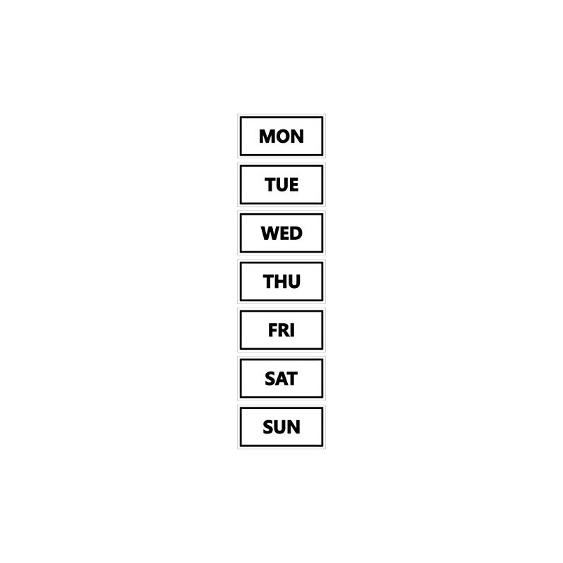 Days of The Week Magnets by DCM Solutions (Black Inverted)