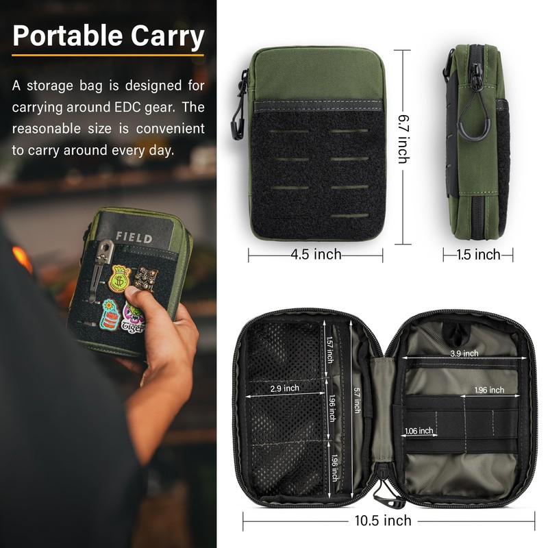 TACTICAL GEEK EDC Compact Waist Pocket Pouch, Men EDC Pouch