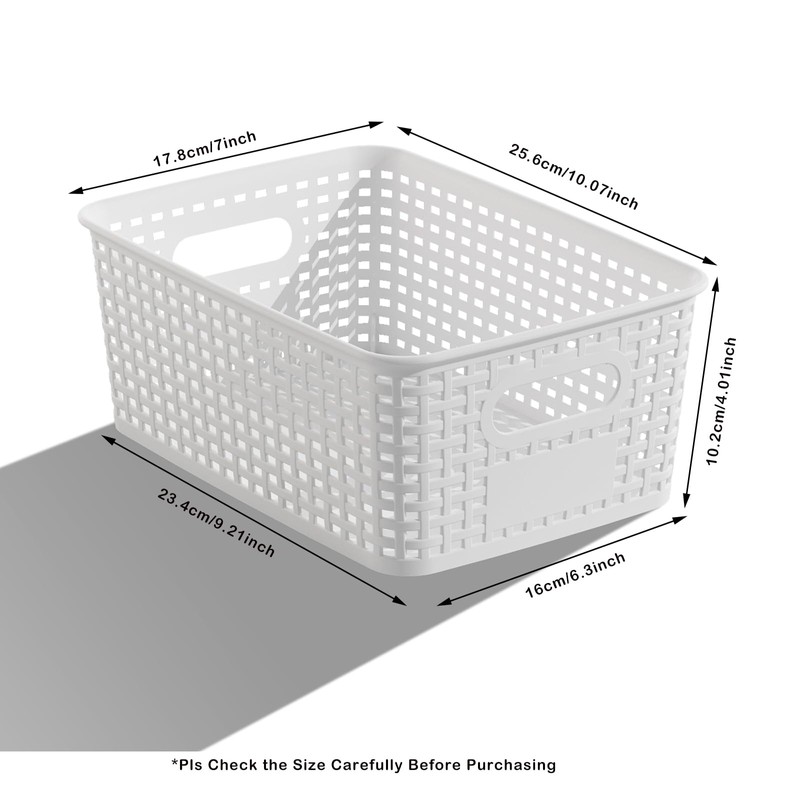 Plastic Storage Basket for Organizing 12 Pack Small Storage Bins