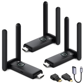 Wireless HDMI - One Transmitter and Two receivers, Plug and Play - Streaming/File HDMI Wireless Extender 165FT/50M, from laptops, TV Boxes to HDTV projectors and displays