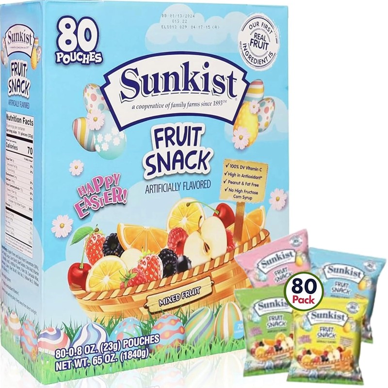 Assorted Easter Mixed Fruit Snacks Bulk Variety Pack (80 Count)