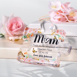 Gifts for Mum - Acrylic Block Puzzle Mum, Touching Sayings Engraved Mum Birthday Gifts, Birthday Christmas Thanksgiving Day Presents for Mum/Step-Mum from Daughter & Son