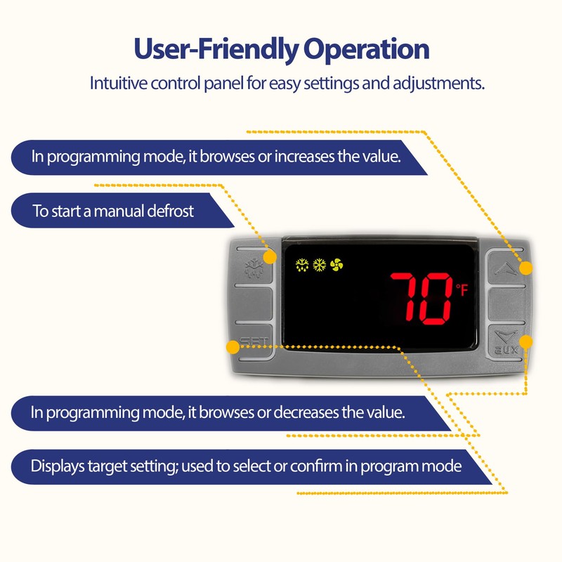 Digital Temperature Controller XR03CX-4N0F1 for Commercial Refrigeration, 120V 50-60Hz, Compatible