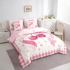 Feelyou Pink Cherry Comforter Set 7 Pieces Cherry Pattern Bed